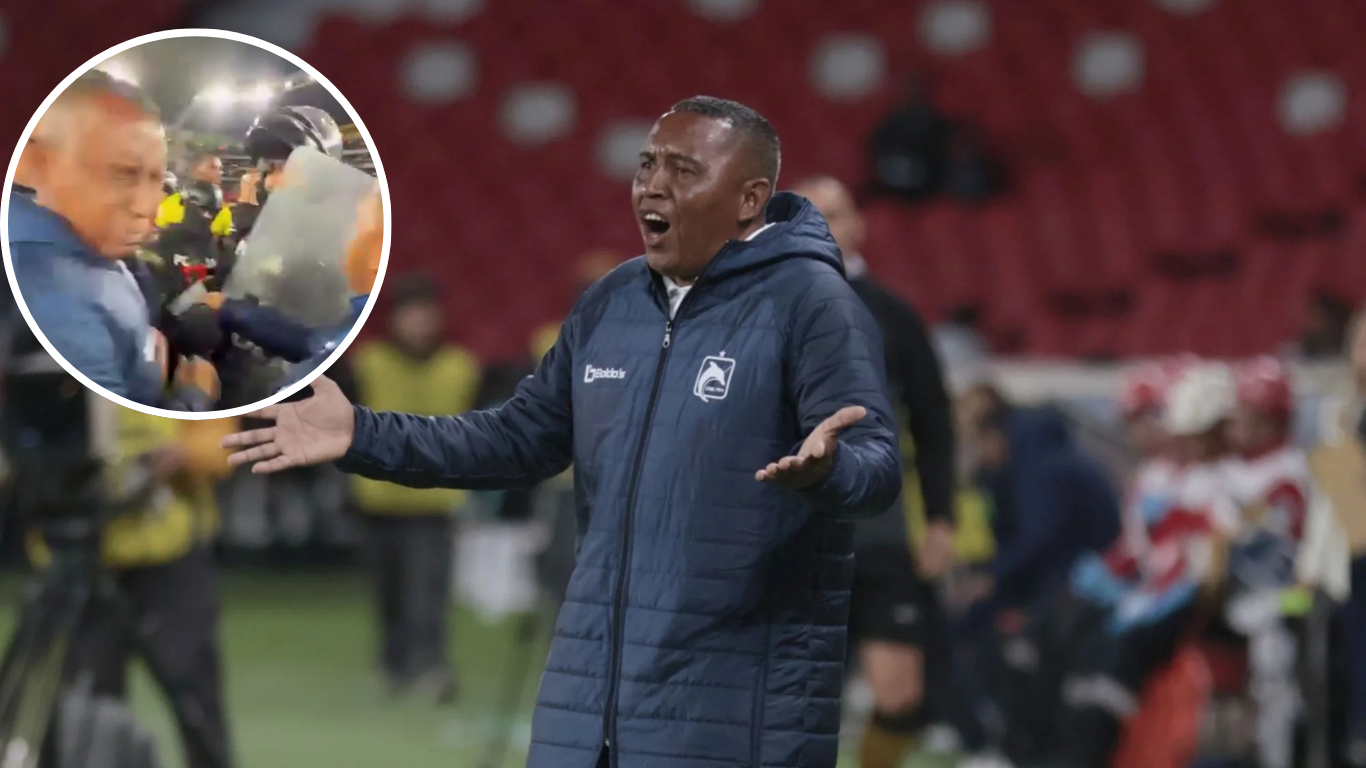 Partido entre Liga de Quito y Delfín terminó mal: a Juan Carlos León le echaron gas lacrimógeno